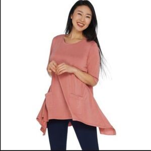 NWOT LOGO by Lori Goldstein Sanded Knit Top | Size M